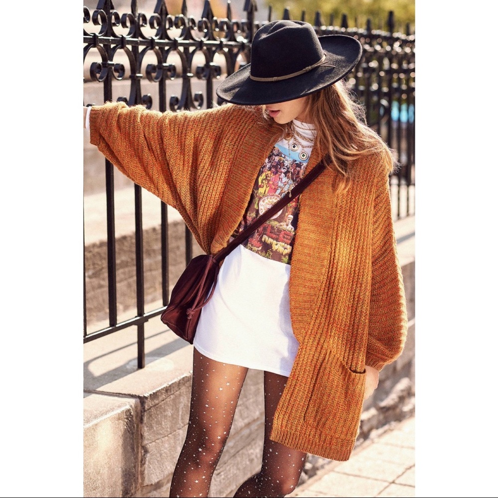 Urban Outfitters Oversized Burnt Orange Cardigan